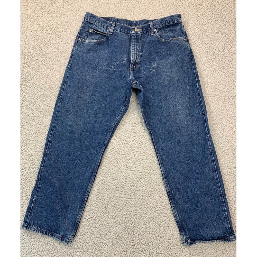 Wrangler Jeans Mens 38x29 Blue Medium‎ Wash Relaxed Fit Cotton 9760WDR